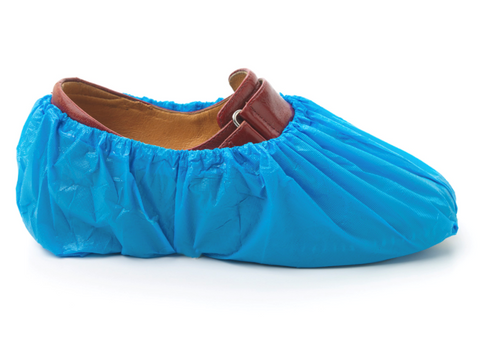 Blue PE Overshoes