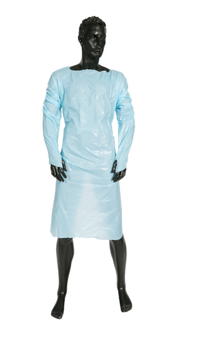 Ultra Health Blue Disposable Spill Gown PE CT75