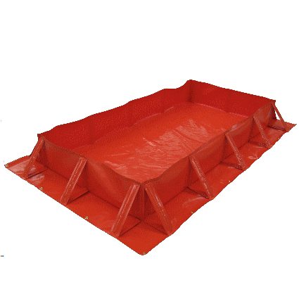 Portable Containment Bund, Collapsible Sidewall (3600W x 10000L x 300H mm) - 10500L