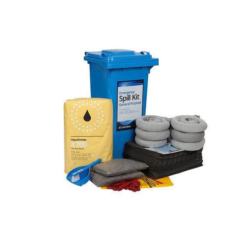 120 Litre Wheeled Bin Standard Spill Kit - General Purpose