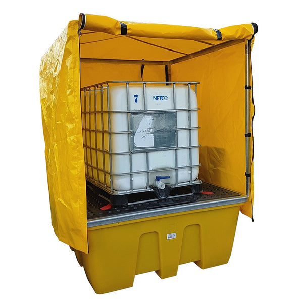 Framed All-Weather Canvas Cover to fit Single Stackable IBC Spill Pall ...
