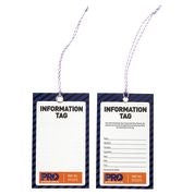 Information (Blank) Safety Tags. Pack of 100 - 125mm x 75mm