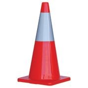 Orange Traffic Cone with Reflective Strip - 700mm