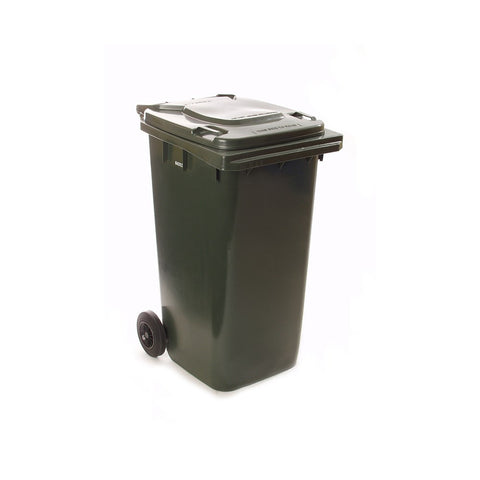 240L Dark Green Wheeled Bin with Hinged Lid