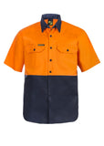 Hi Vis Two Tone Short Sleeve Cotton Drill Shirt