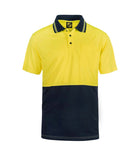 HI-Vis Two Tone Short Sleeve Cotton Back Polo With Pocket