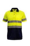 Hi-Vis Two Tone Short Sleeve Micromesh Polo With Pocket Taped